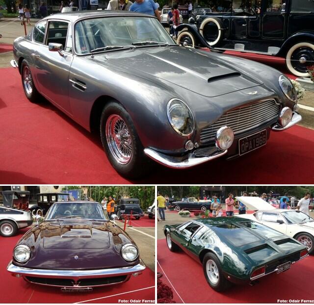 Acima, Astor Martin DM6 1966. Abaixo Maserati Mistral Coupê 1967 e DeTomaso Mangusta 1969