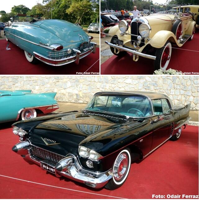 Acima, Packard Custom 1950 e Auburn 1929. Abaixo, Cadillac Eldorado Brougham 1957 e seu exclusivo teto em aço escovado