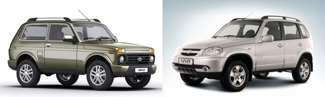 O atual Lada 4X4 e o novo Niva Chevrolet