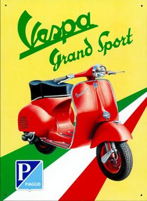 Propaganda de época. A Vespa é um ícone italiano