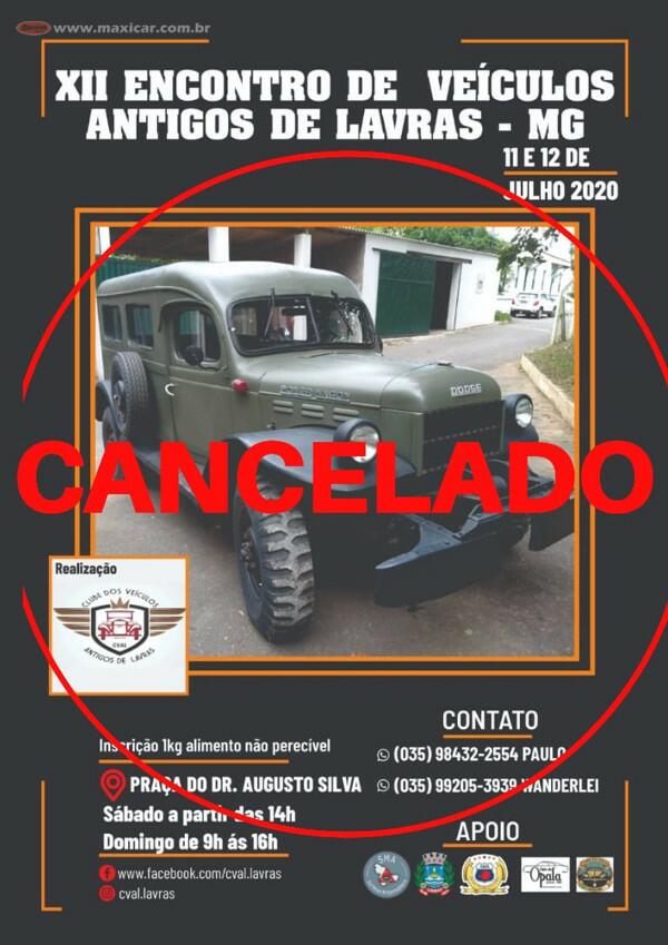 CANCELADO - XII Encontro de Veículos Antigos de Lavras, MG