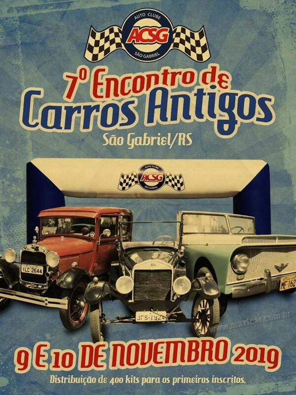 calendário de eventos - 7º Encontro de carros Antigos de São Gabriel, RS