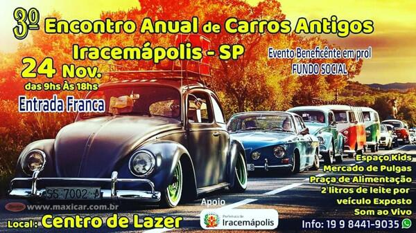 3º Encontro Anual de Carros Antigos em Iracemápolis, SP