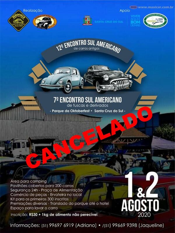 CANCELADO - 12° Encontro Sul Americano de Carros Antigos e Fuscas e Derivados