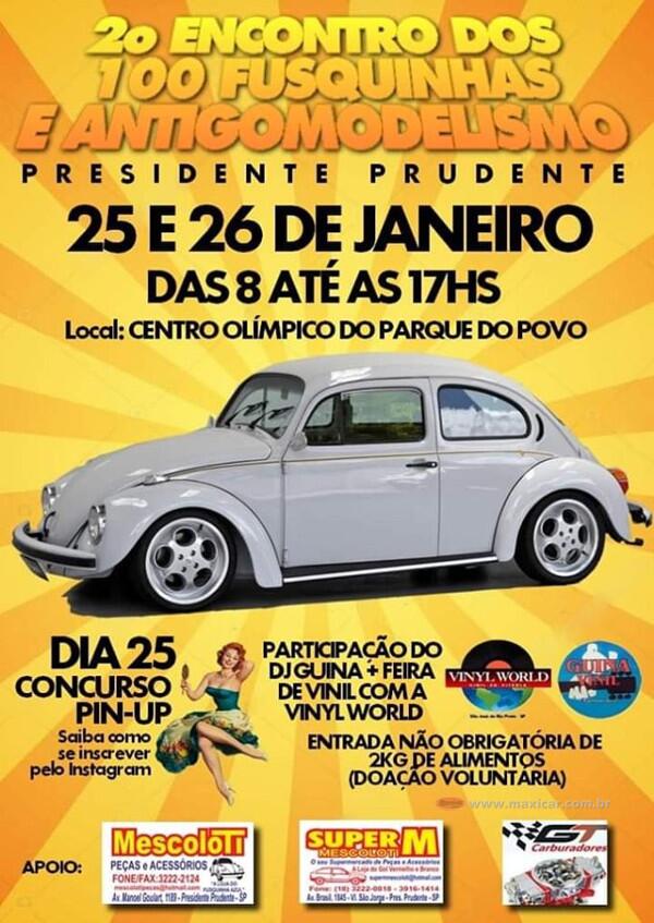 2º Encontro dos 100 Fusquinhas e Antigomodelismo - presidente Prudente SP