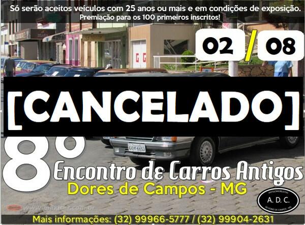 8º Encontro de Carros Antigos de Dores de Campos cancelado