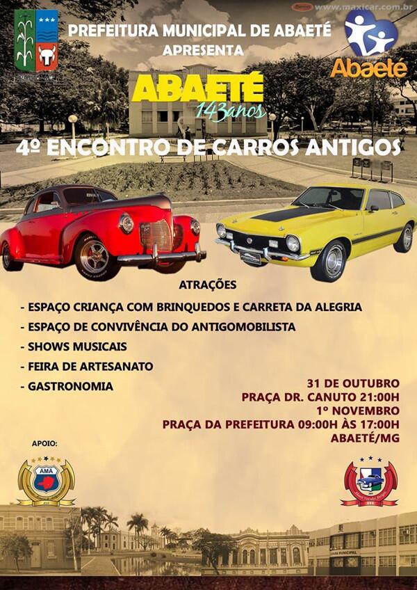 4º Encontro de Carros Antigos em Abaeté, MG