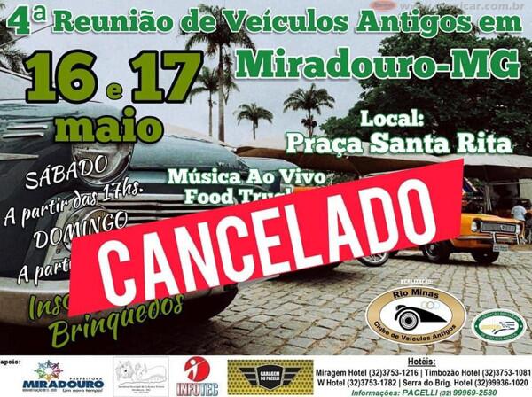 CANCELADO 4ª Reunião de Veículos Antigos em Miradouro, MG