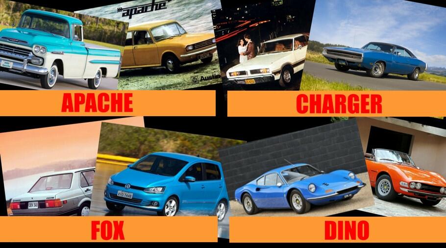 Carros diferentes, nomes iguais