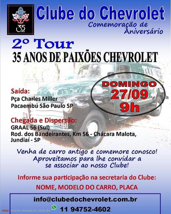 2° Tour de 35 anos de Aniversário do Clube do Chevrolet