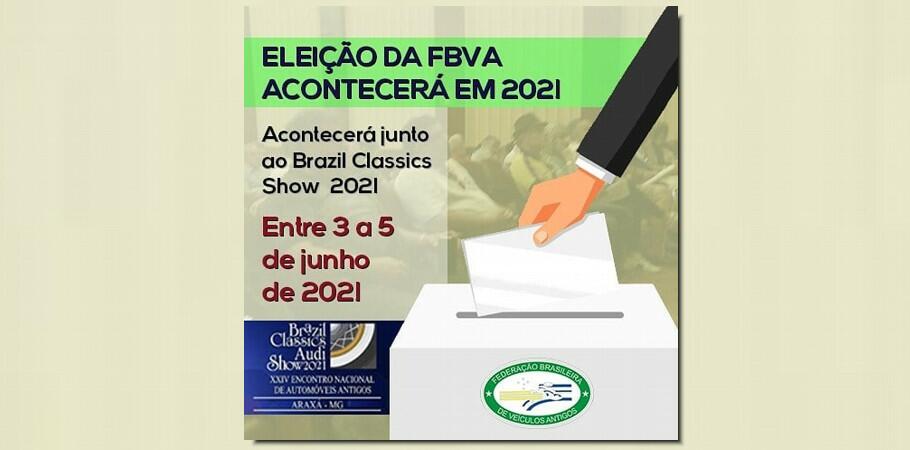 Eleição da FBVA acontecerá em 2021