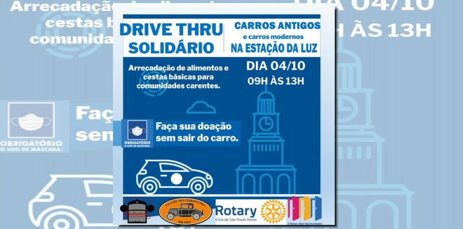 Em outubro tem Drive Thru Solidário na Estação da Luz