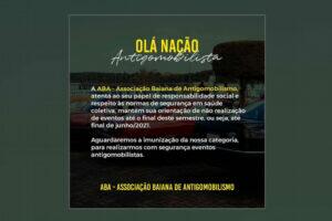 Comunicado da Associação Baiana de Antigomobilismo