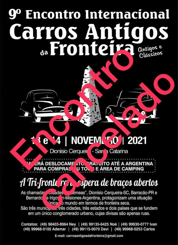 9º Encontro Internacional Carros Antigos da Fronteira cancelado