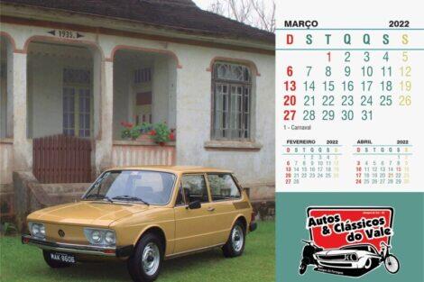 carros antigos calendário 2022