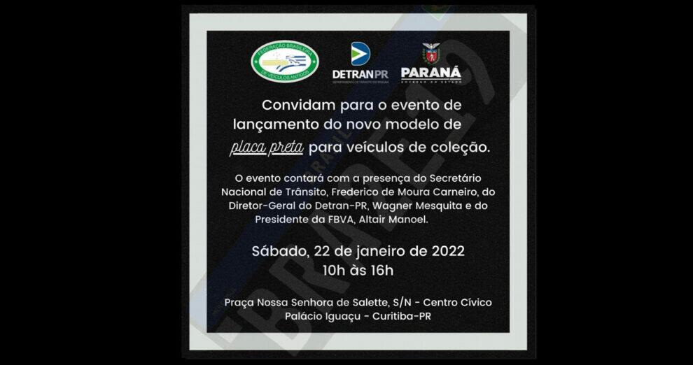 Cerimonia de lançamento da nova Placa Preta