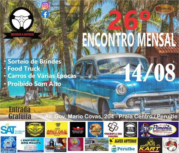 26º Encontro Mensal Car Club Movidos à Antigos - Peruíbe, SP