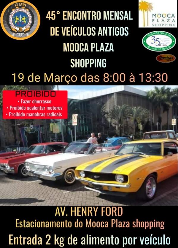 45º Encontro Mensal de Veículos Antigos Mooca Plaza Shopping