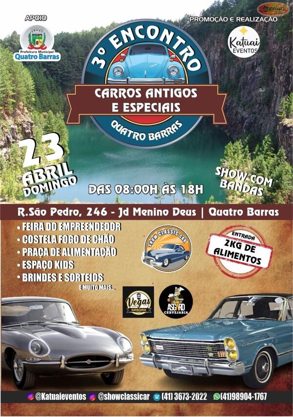 3º Encontro de Carros Antigos e Especiais de Quatro Barras