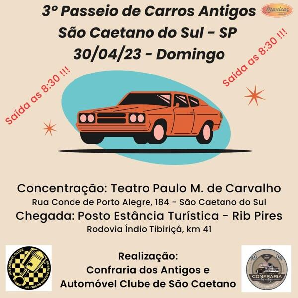 3º Passeio de Carros Antigos em São Caetano do Sul