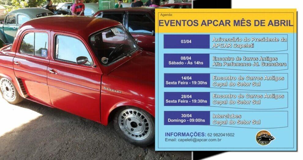 APCAR de Goiás divulga seu calendário de eventos para o mês de abril de 2023