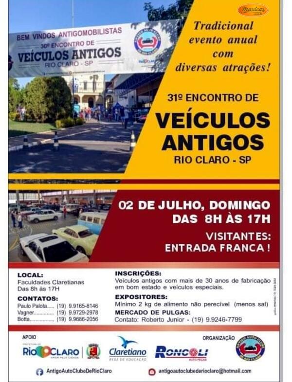 31º Encontro de Veículos Antigos de Rio Claro