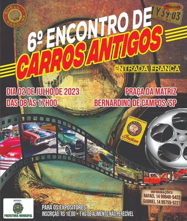 6º encontro de carros antigos de Bernardino de Campos