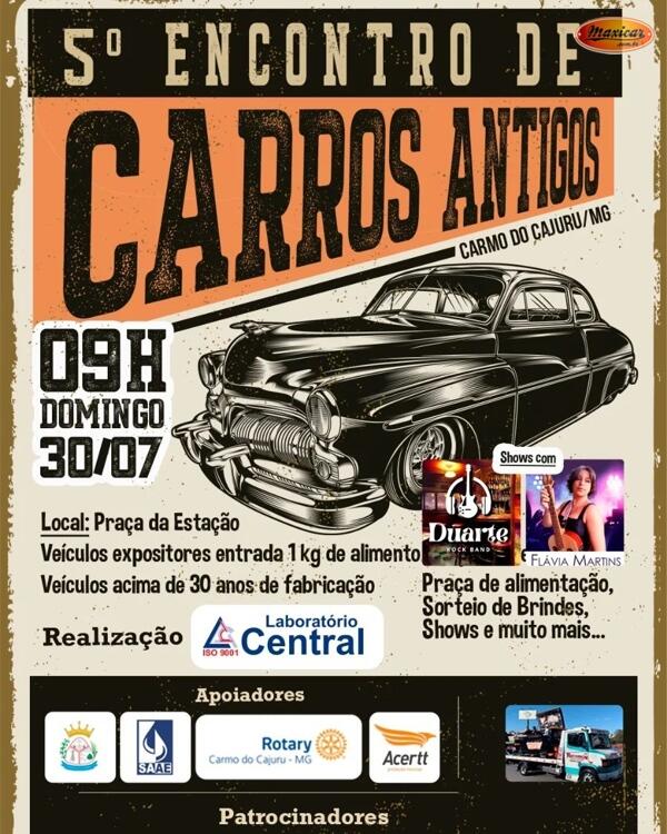 5º Encontro de Carros Antigos em Carmo do Cajuru