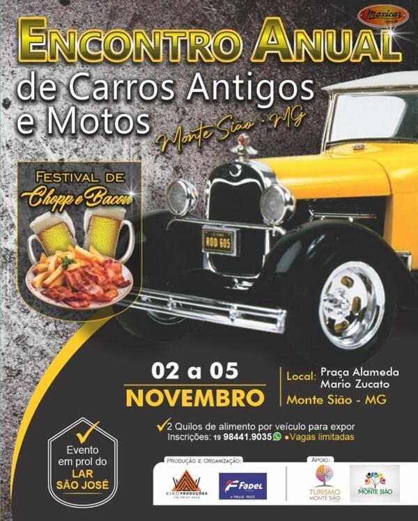 Encontro Anual de Carros Antigos e Motos em Monte Sião