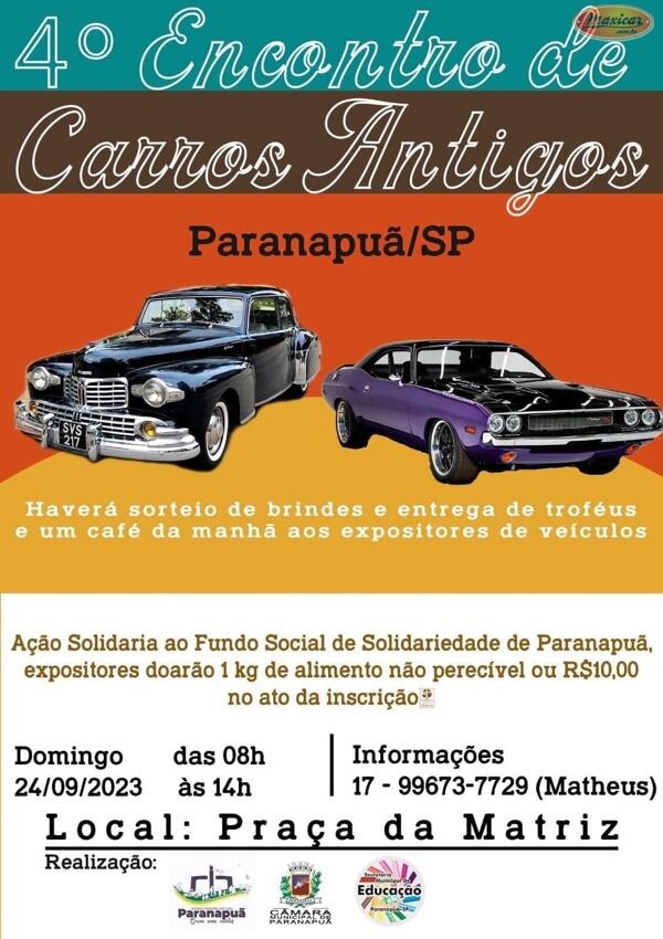 4º Encontro de Carros Antigos de Paranapuã