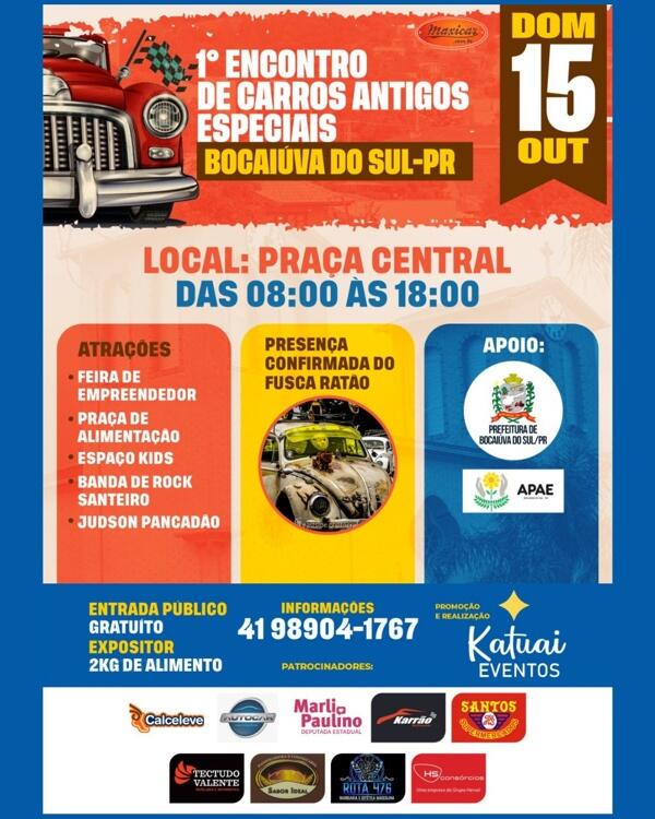 1º Encontro de Carros Antigos Especiais de Bocaiúva do Sul