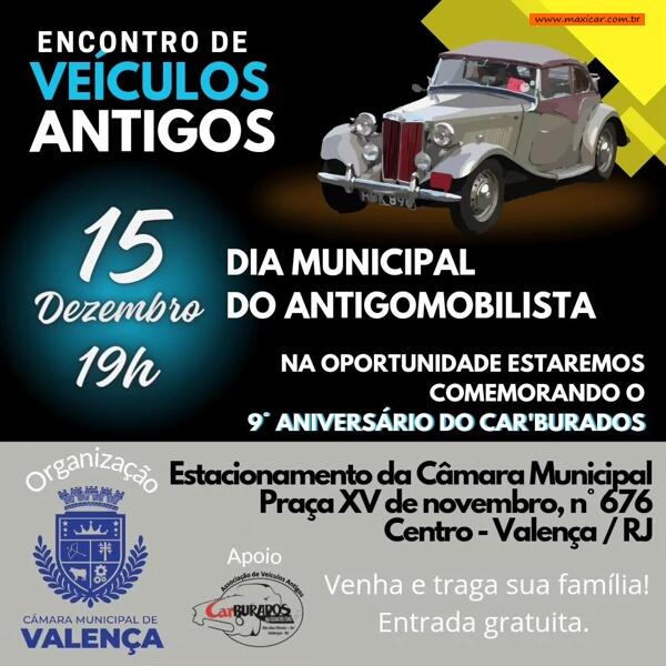 Encontro de Veículos Antigos em Homenagem ao Dia Municipal do Antigomobilista