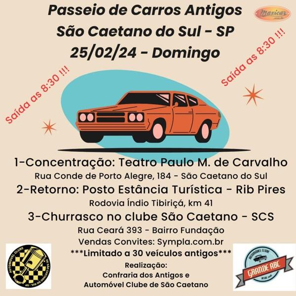 Passeio de Carros Antigos em São Caetano do Sul