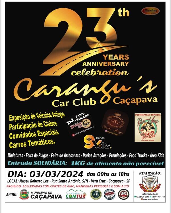 23⁰ Aniversário Carangu's Car Clube Caçapava