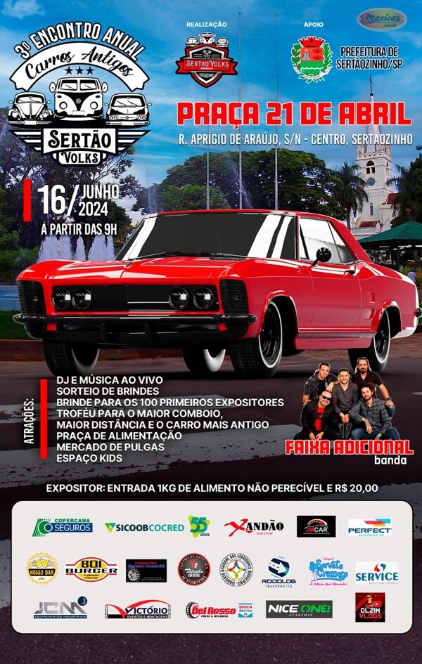 3º Encontro Anual de Carros Antigos em Sertãozinho