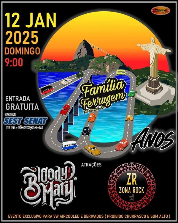 Aniversário de 10 anos da Família Ferrugem Air Cooled