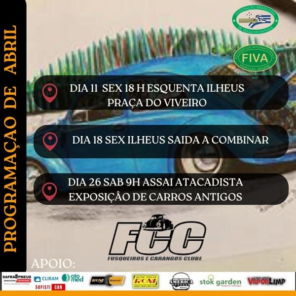Agenda de Eventos - Fusqueiros & Carangos Clube