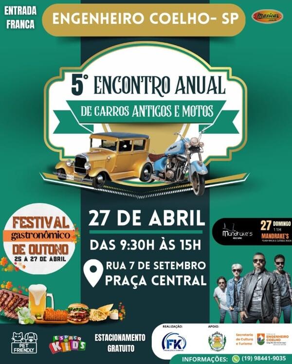 5º Encontro Anual de Carros Antigos e Motos em Engenheiro Coelho