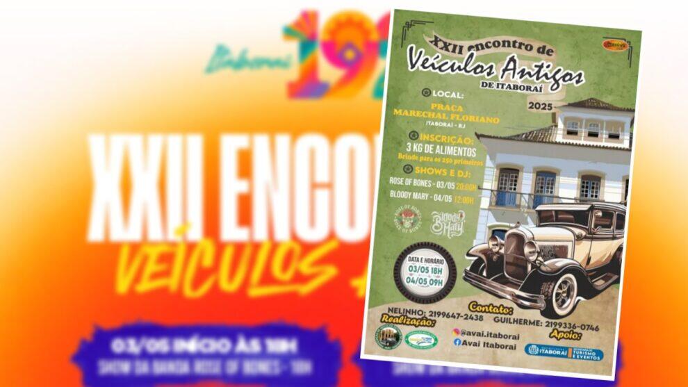 Encontro de Veículos Antigos faz parte das comemorações do aniversário de Itaboraí neste fim de semana