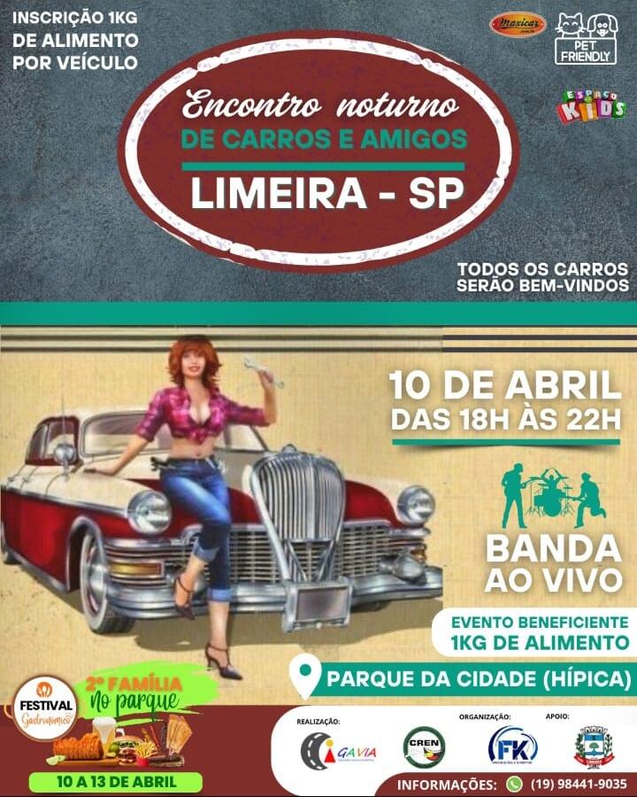 Encontro Noturno de Carros Antigos em Limeira