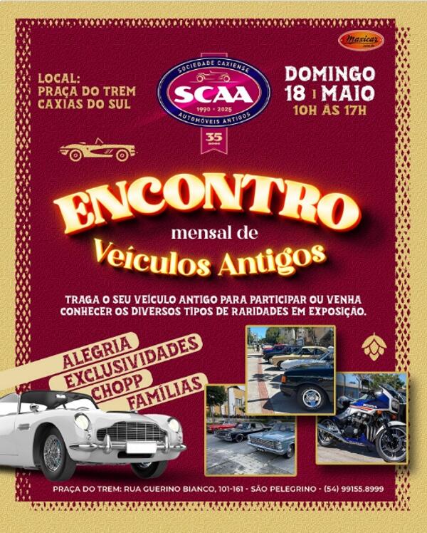 Encontro Mensal de Carros Antigos em Caxias